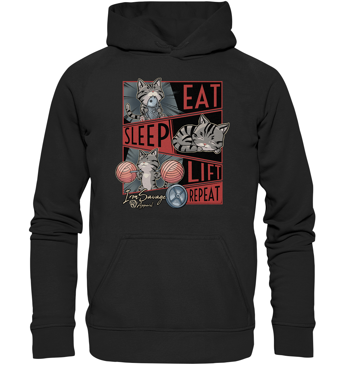 Eat, Sleep, Lift, Repeat Cat Hoodie (EU)