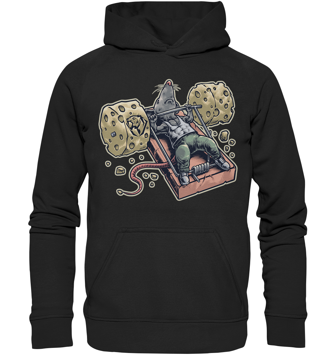 Mighty Mouse Benchpressing Hoodie (EU)