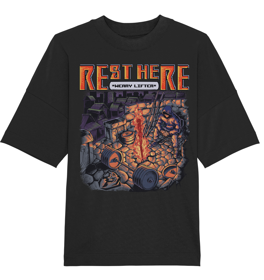 Rest Here Weary Lifter Oversized Tee