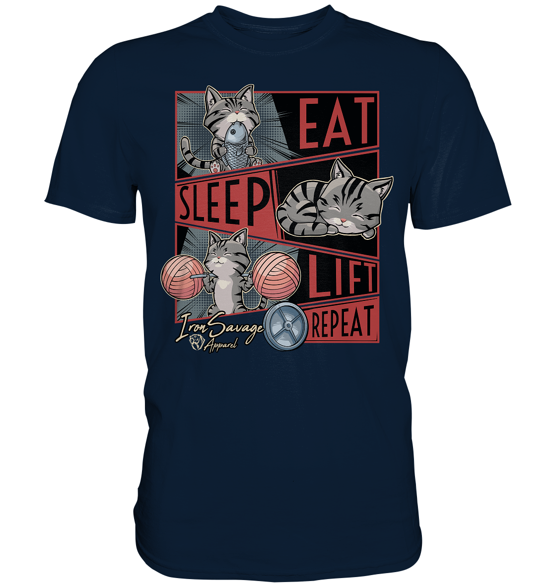 Eat, Sleep, Lift, Repeat Cat T-shirt (EU)