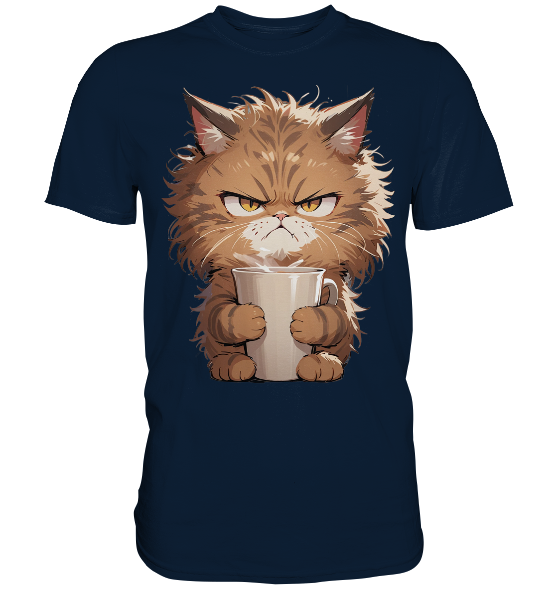 Angry Brown Tabby Cat Tee - Premium Shirt