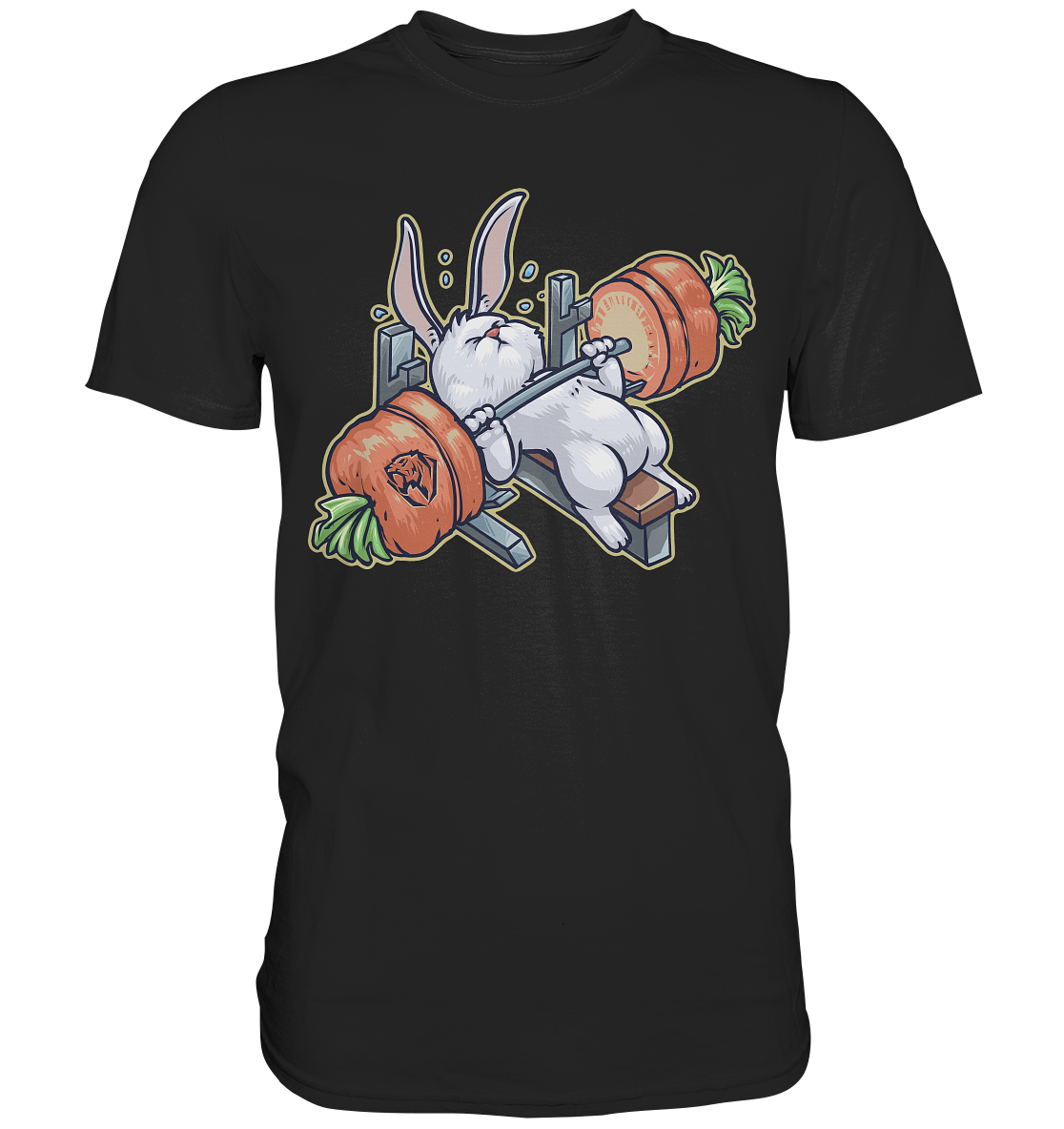 Benchpressing white bunny T-shirt (EU)