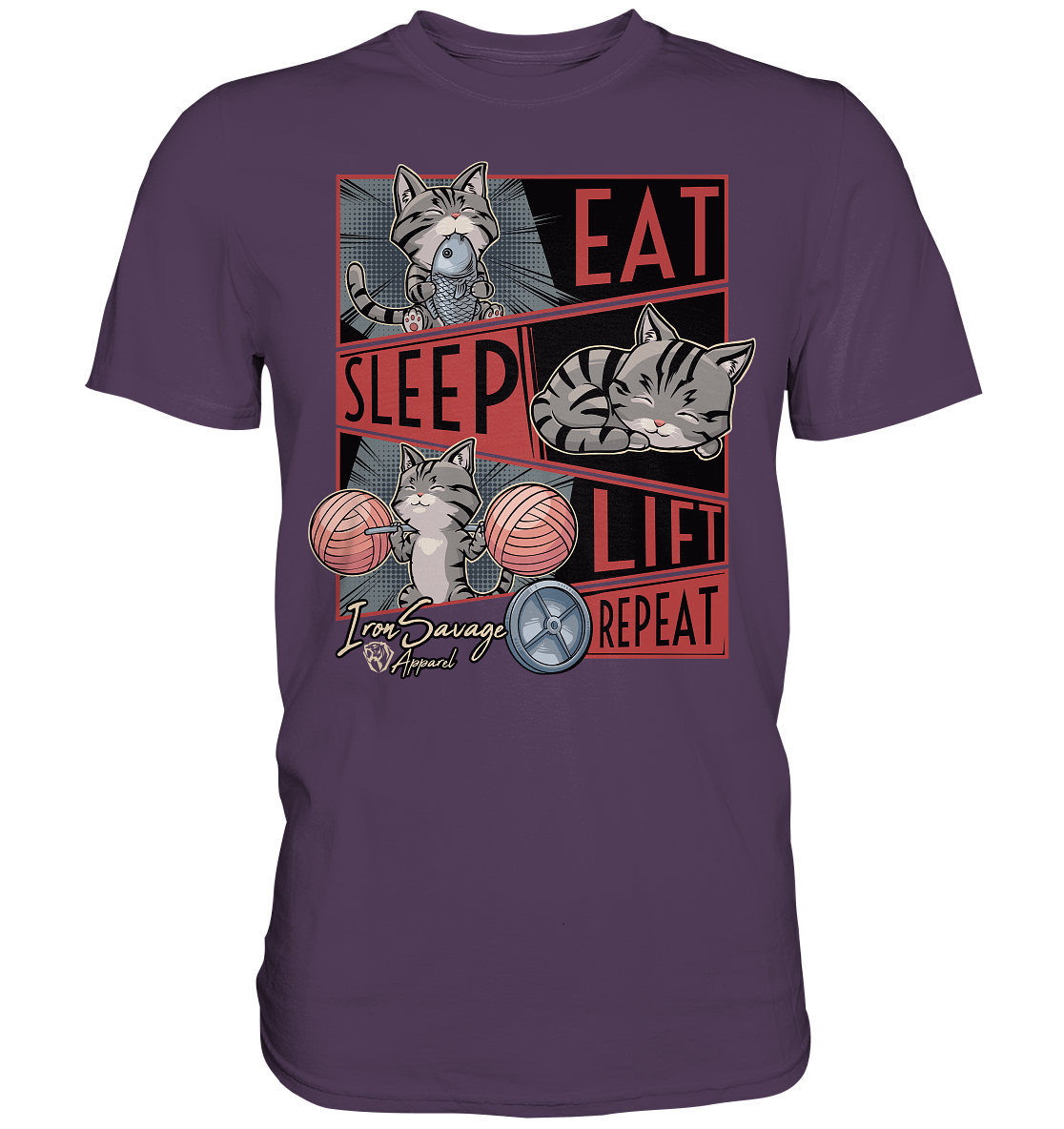 Eat, Sleep, Lift, Repeat Cat T-shirt (EU)