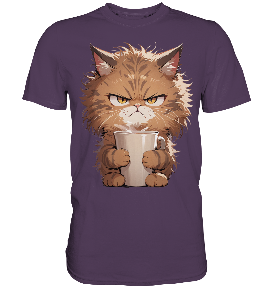 Angry Brown Tabby Cat Tee - Premium Shirt