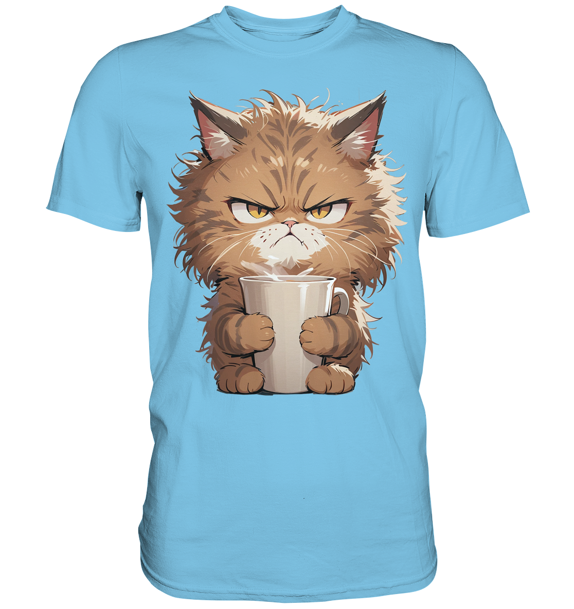 Angry Brown Tabby Cat Tee - Premium Shirt