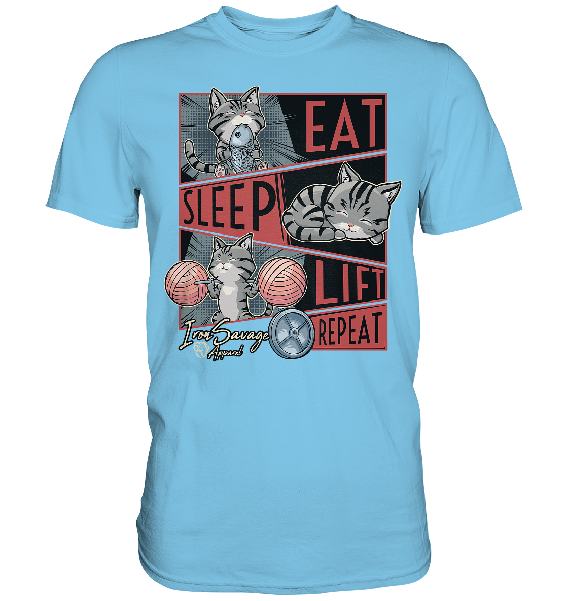 Eat, Sleep, Lift, Repeat Cat T-shirt (EU)