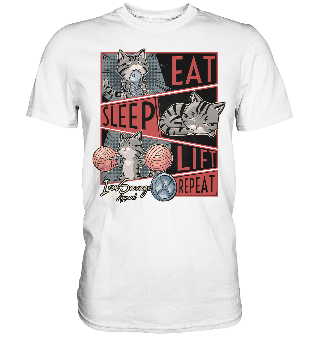 Eat, Sleep, Lift, Repeat Cat T-shirt (EU)