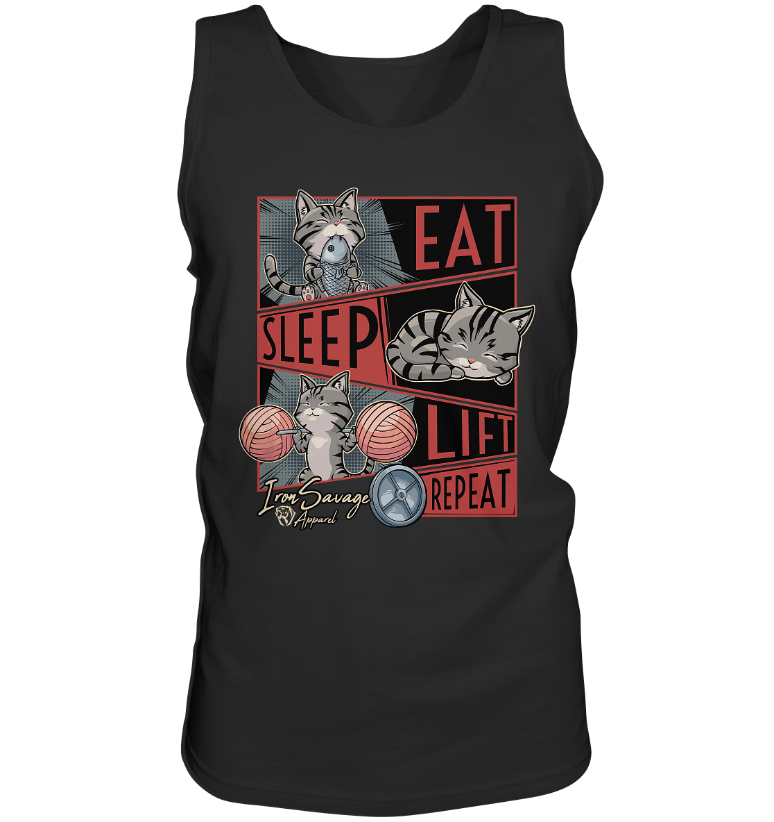 Eat, Sleep, Lift, Repeat Cat Tank-Top (EU)