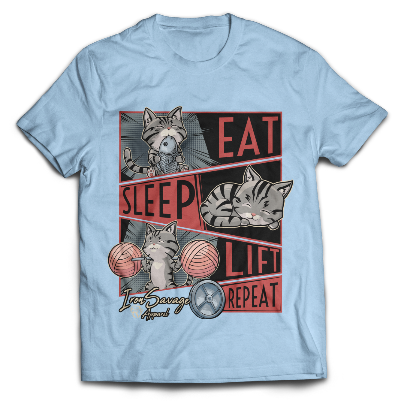 Eat, Sleep, Lift, Repeat Cat T-shirt