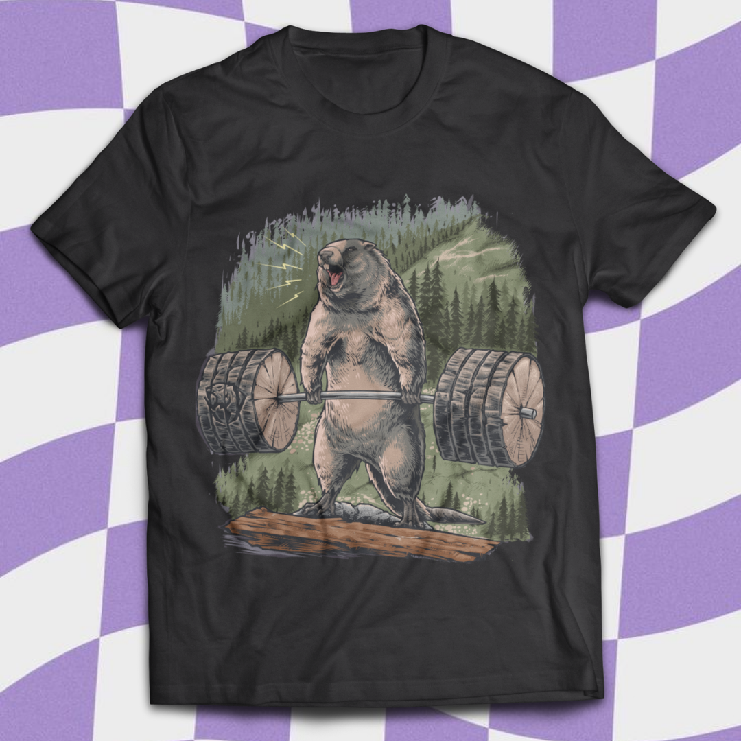 Deadlifting Marmot T-shirt – Iron Savage Apparel Deadlifting Marmot T-shirt – Iron Savage Apparel