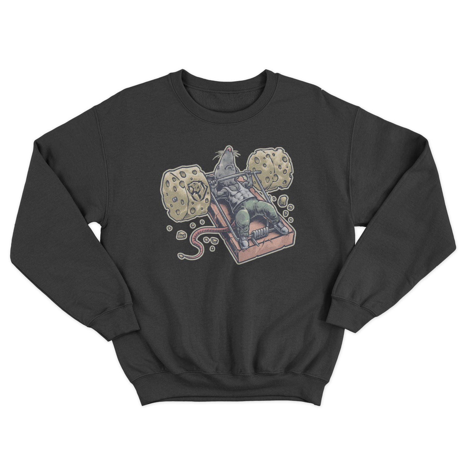 Mighty Mouse Benchpressing Crewneck Sweatshirt