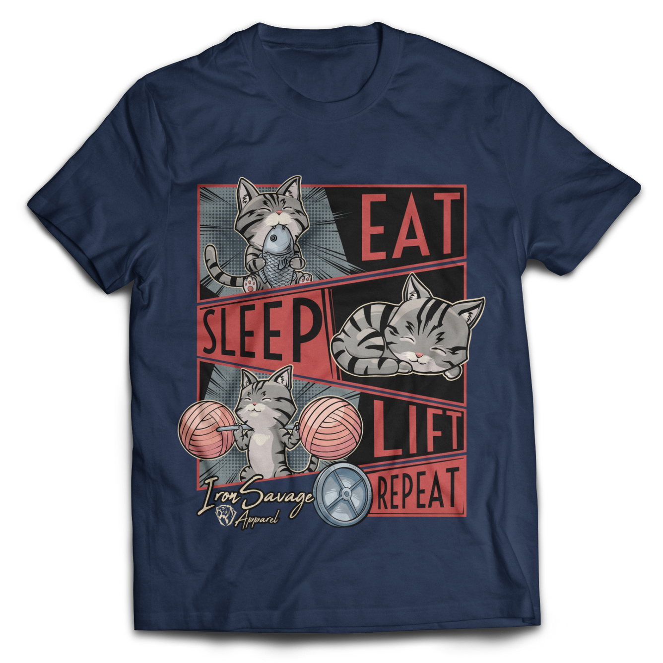 Eat, Sleep, Lift, Repeat Cat T-shirt