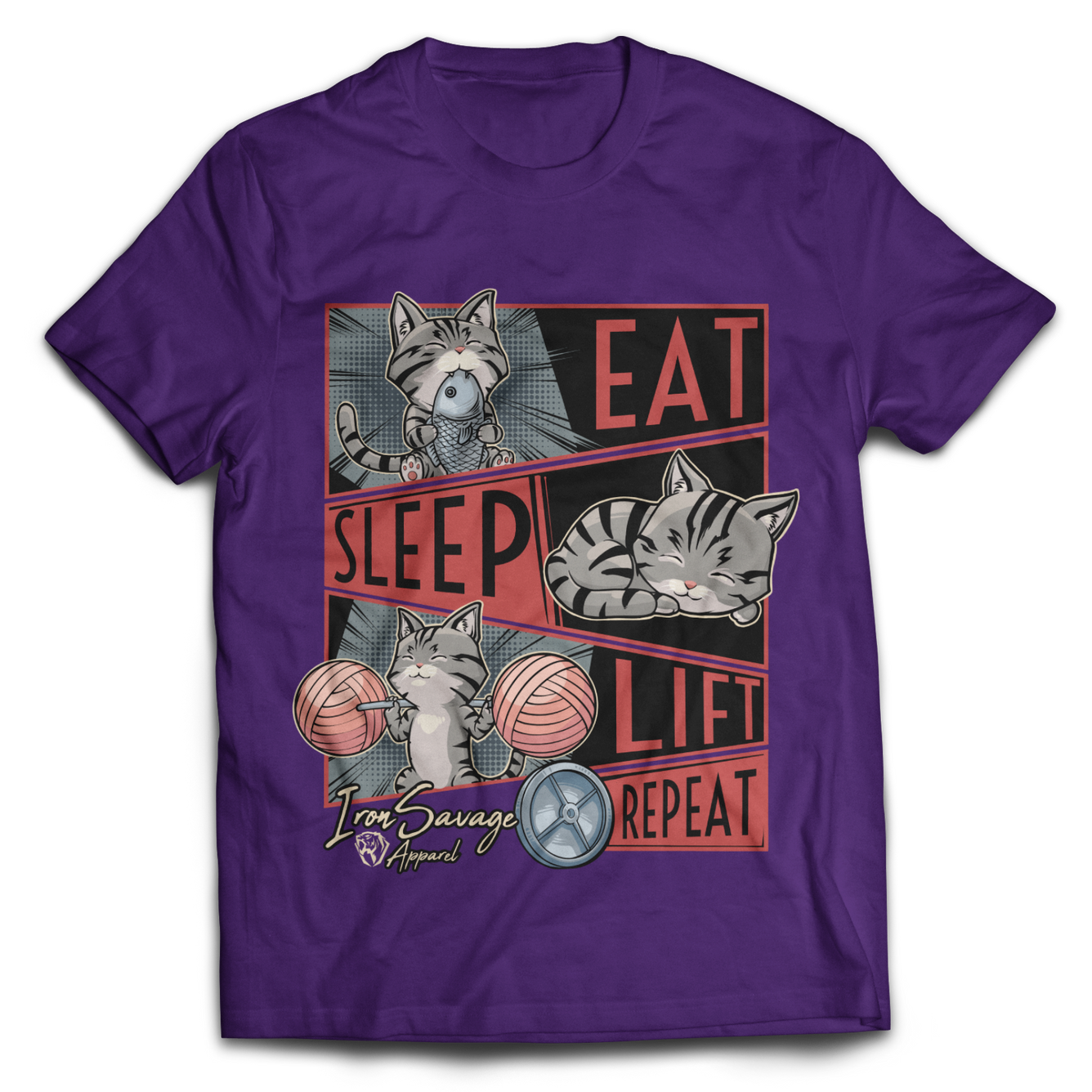 Eat, Sleep, Lift, Repeat Cat T-shirt