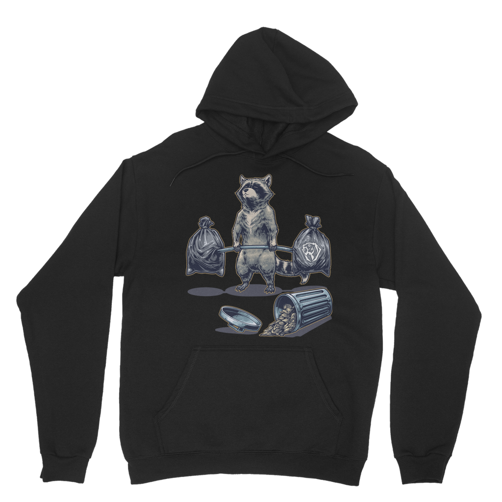 Deadlifting Raccoon Hoodie