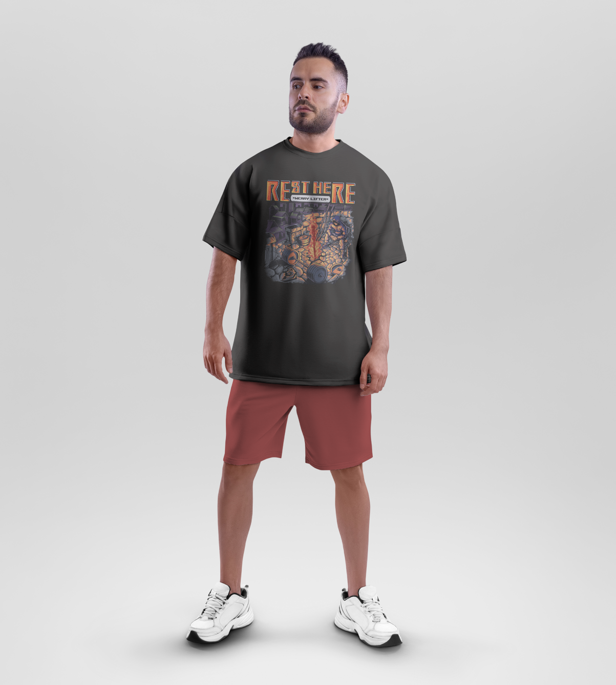 Rest Here Weary Lifter Oversized Tee