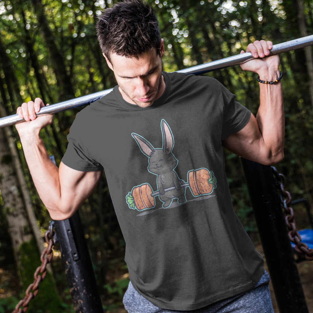 Deadlifting Black Bunny T-shirt