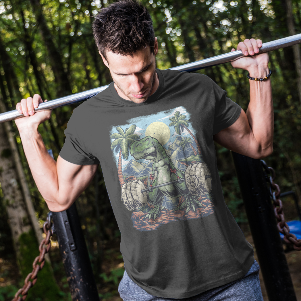 Deadlifting T-rex T-shirt