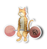 Deadlifting Cat Sticker