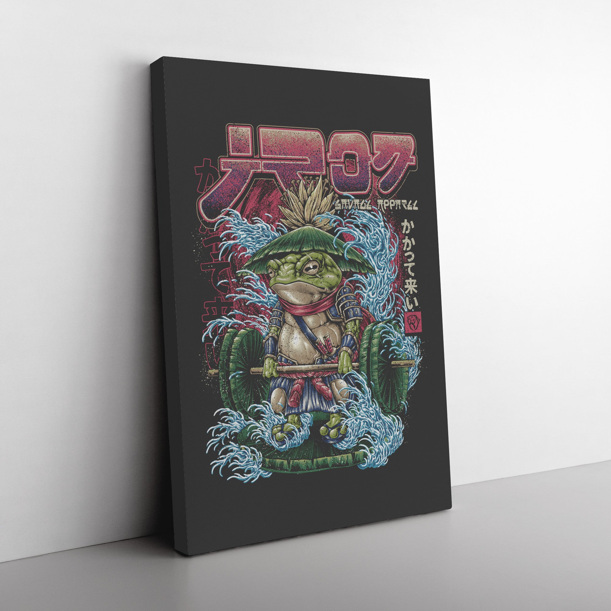 Samurai Frog: Bring it on Wall Canvas