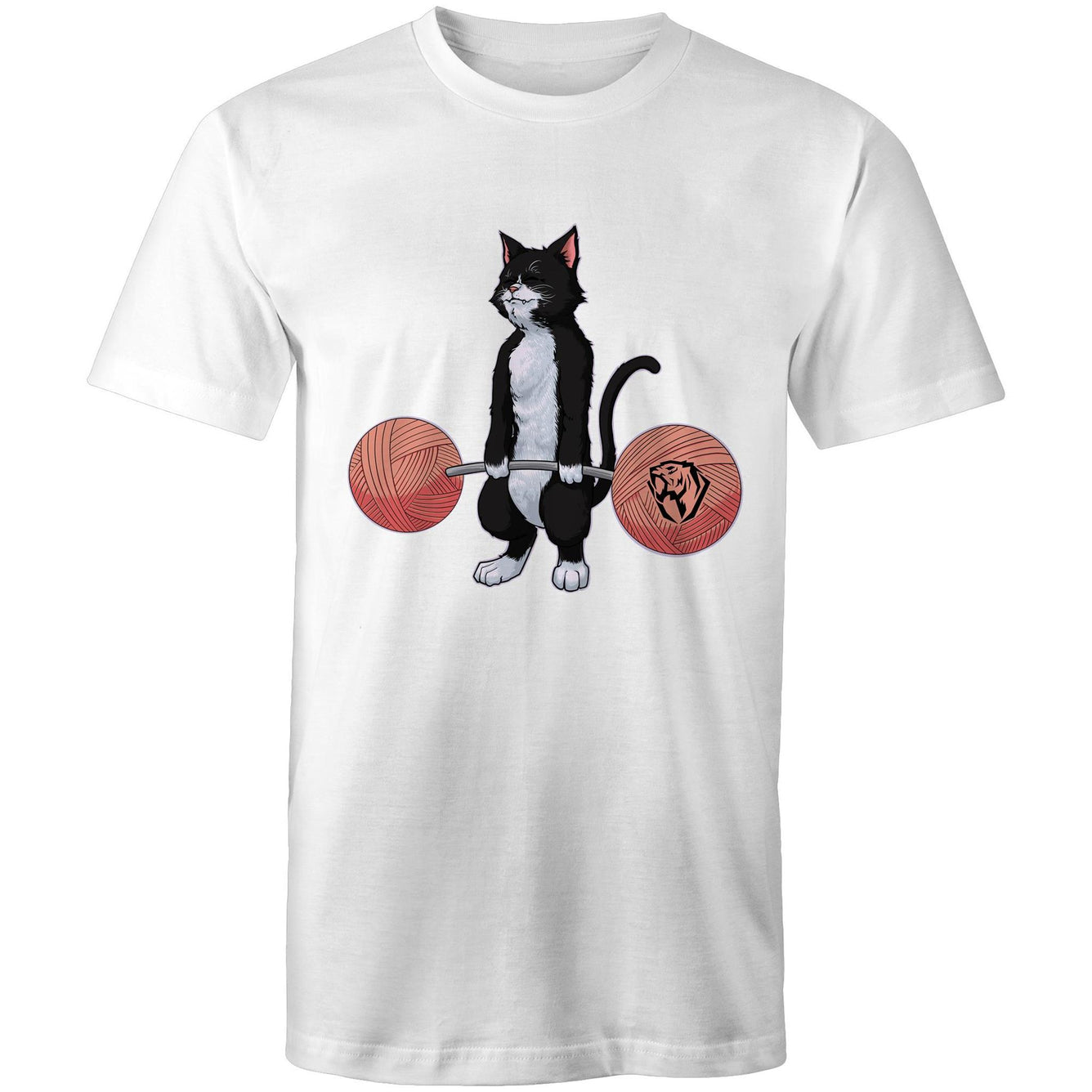 Deadlifting Tuxedo Cat T-shirt (AU)